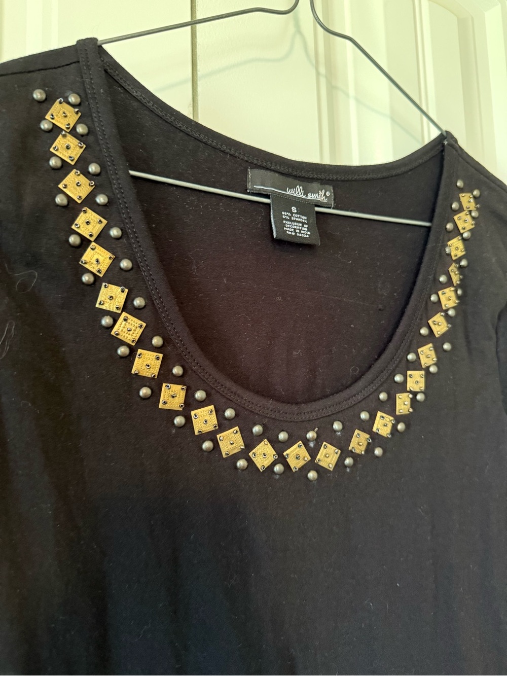Will Smith Black Studded Scoop Neck - Picture 4 of 7